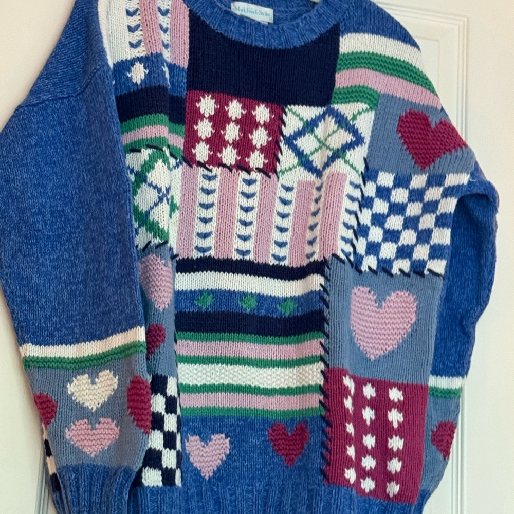 Colorful Patchwork Heart Sweater